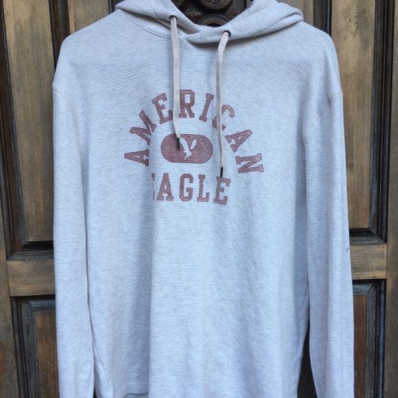 American Eagle Waffle Hoodie Mens Medium - Picture 1 of 4